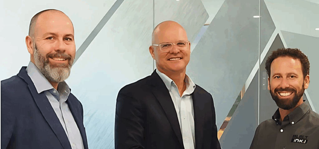 IMC's CEO Clinton Keenan, IMC's COO Derek Williamson and Built Ink's Michael Little.